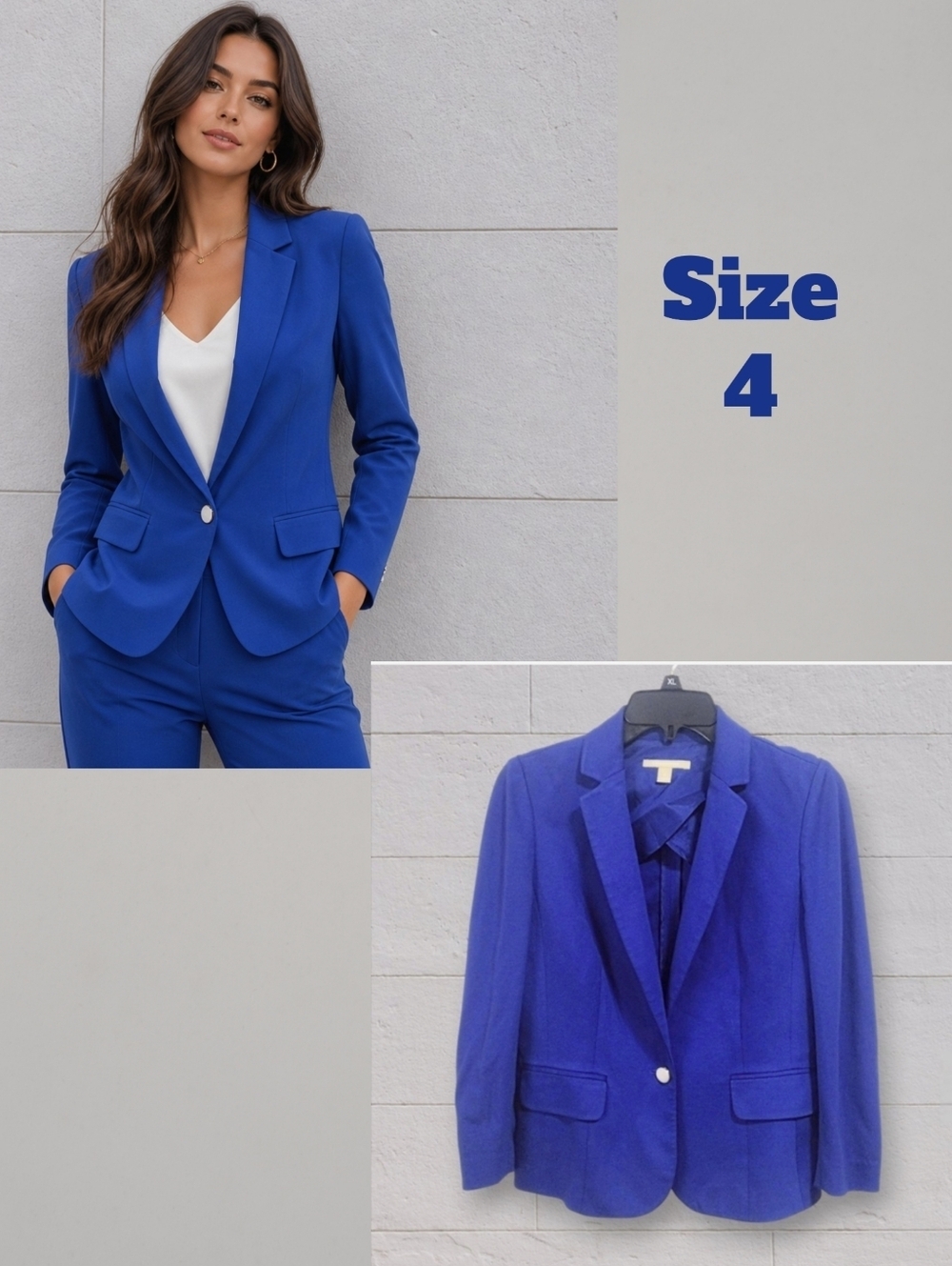 Banana Republic Royal Blue Single-Button Blazer Size 4